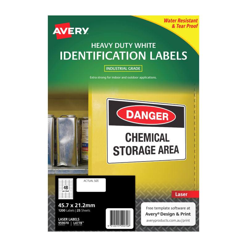 Avery L4778 Heavy Duty White Laser Labels - Ideal for Pallets Avery