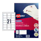 Avery L7160 Laser Address Labels 63.5x38.1mm - 250 Sheets Avery