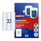 Avery Removable Labels - 33 Labels per Sheet (5 Packs) 