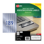 Avery L6008 Heavy Duty Silver Laser Labels for Durable Component Marking Avery