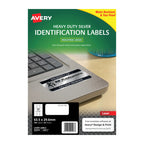 Avery L6011 Heavy Duty Silver Laser Labels 63.5x29.6 27Up Pkt20 Avery