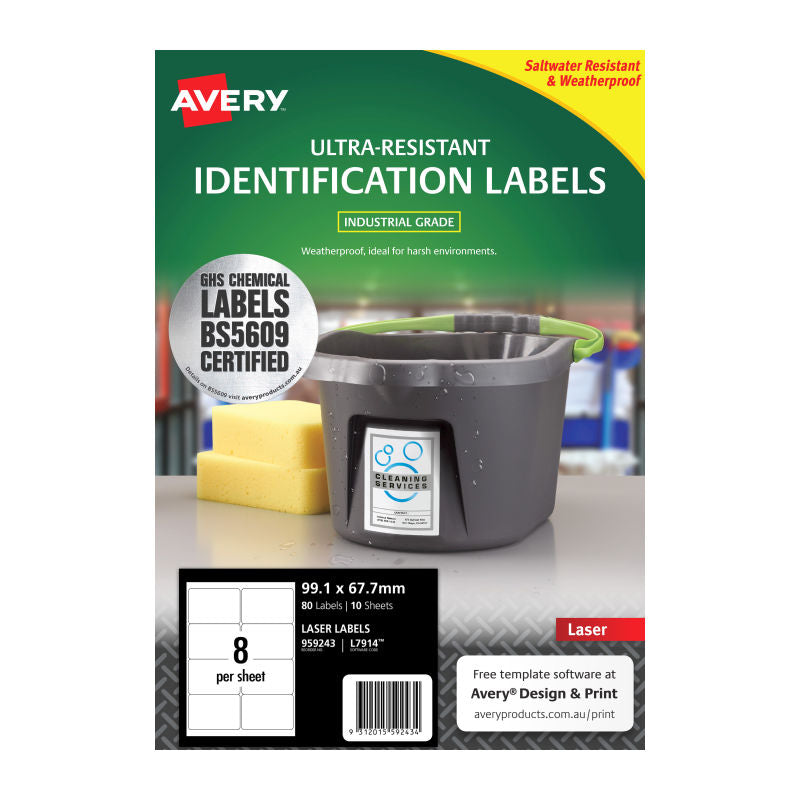 Avery L7914 Outdoor Laser Labels - Durable & Weatherproof Pk10 Avery