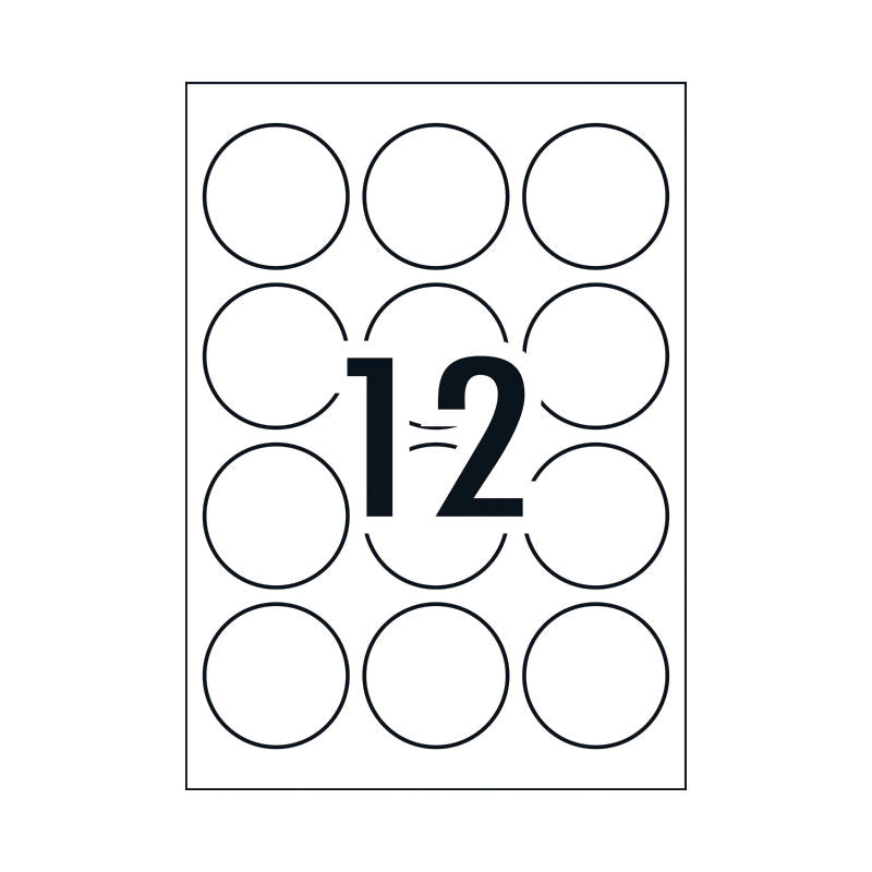 Avery L7105 White Gloss Round Labels, 60mm, Permanent Adhesive Avery