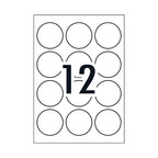Avery L7105 White Gloss Round Labels, 60mm, Permanent Adhesive Avery