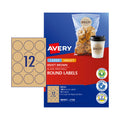 Avery Round Kraft Brown Labels 60mm | Permanent Adhesive Avery