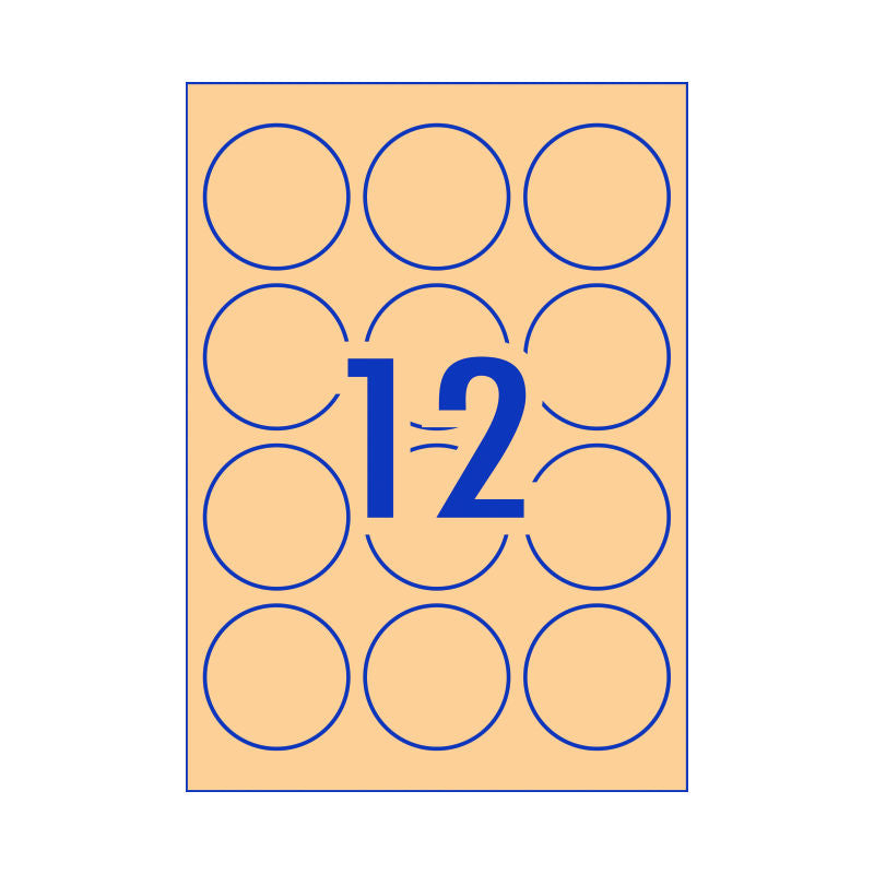 Avery Round Kraft Brown Labels 60mm | Permanent Adhesive Avery