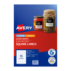 Avery L7119 Square Gloss White Labels 35x35mm - Pk350 Avery