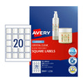 Avery Clear Laser Labels L7126 - 45x45mm Transparent & Durable Avery