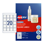 Avery Clear Laser Labels L7126 - 45x45mm Transparent & Durable Avery