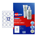 Avery Clear Round Laser Labels 60mm 12Up Pk10 Avery
