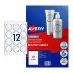 Avery Clear Round Laser Labels 60mm 12Up Pk10 Avery