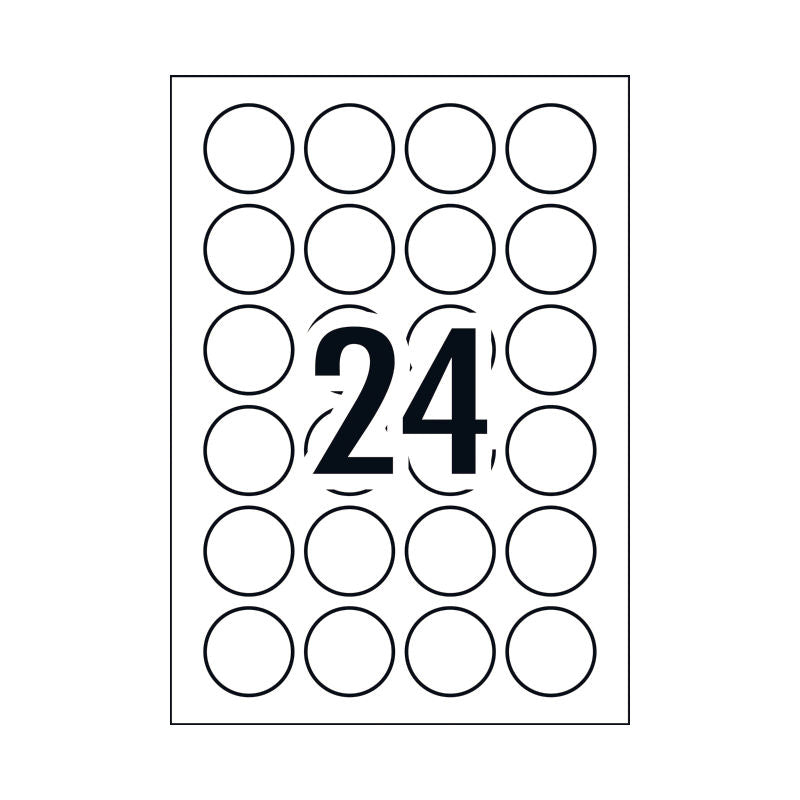 Avery L7147 Glossy Round Labels 40mm - Permanent, 240 Pack Avery