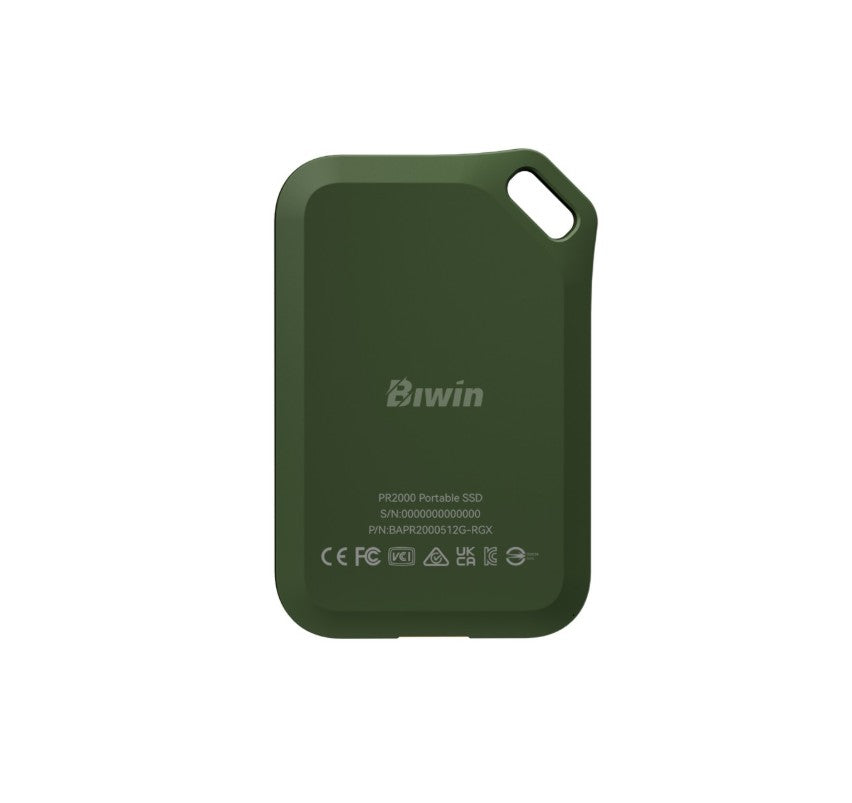 BIWIN Amber PR2000 2TB Rugged Portable SSD - IP67, 2000MB/s USB-C