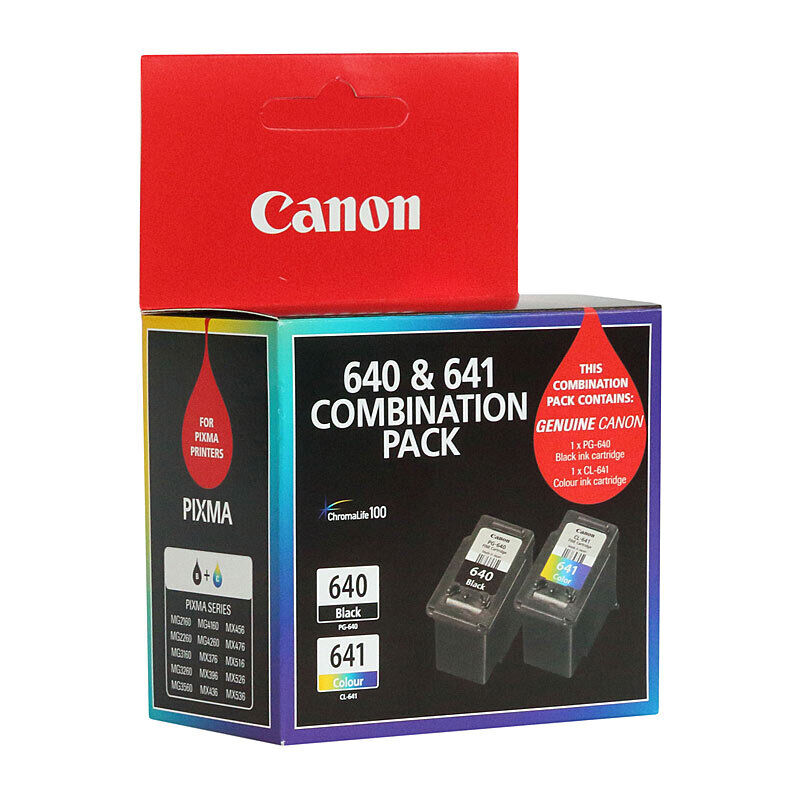 Genuine Canon PG640 Black & CL641 Colour Ink Twin Pack