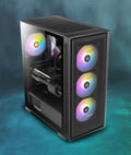 AX81 Elite Mid Tower Gaming PC Case with Tempered Glass & ARGB Fans