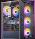 AX81 Elite Mid Tower Gaming PC Case with Tempered Glass & ARGB Fans