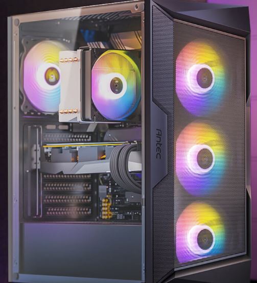 AX81 Elite Mid Tower Gaming PC Case with Tempered Glass & ARGB Fans