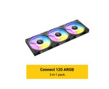 C120 ARGB 120mm PWM Fans 3-Pack - Easy Connect PC Cooling Kit Antec