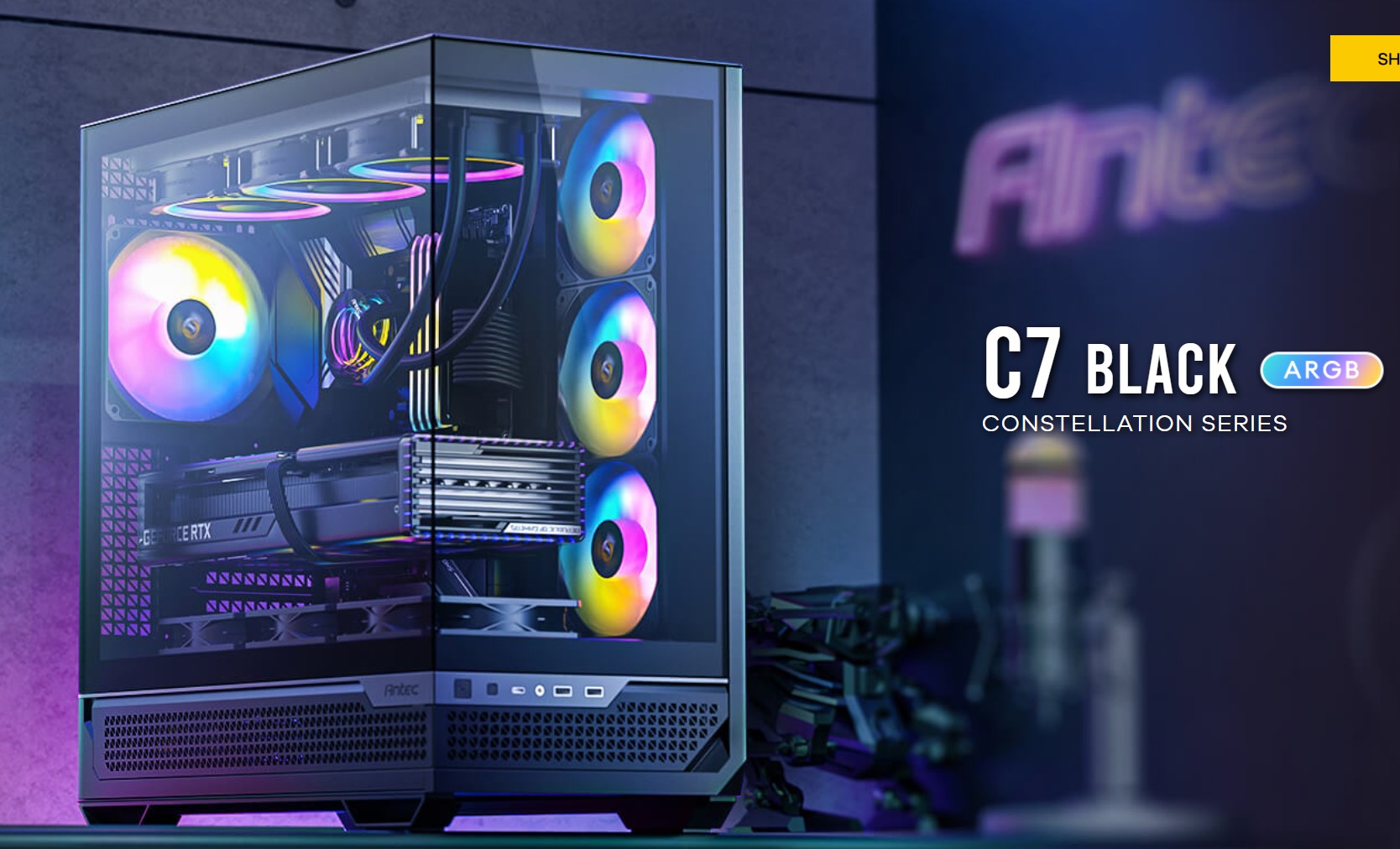 Seamless ARGB E-ATX PC Case with USB-C, Ultra Cooling & Easy Build
