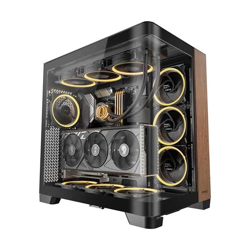 Antec C8 CURVE Wood Full Tower PC Case - Seamless View, E-ATX, USB-C Antec