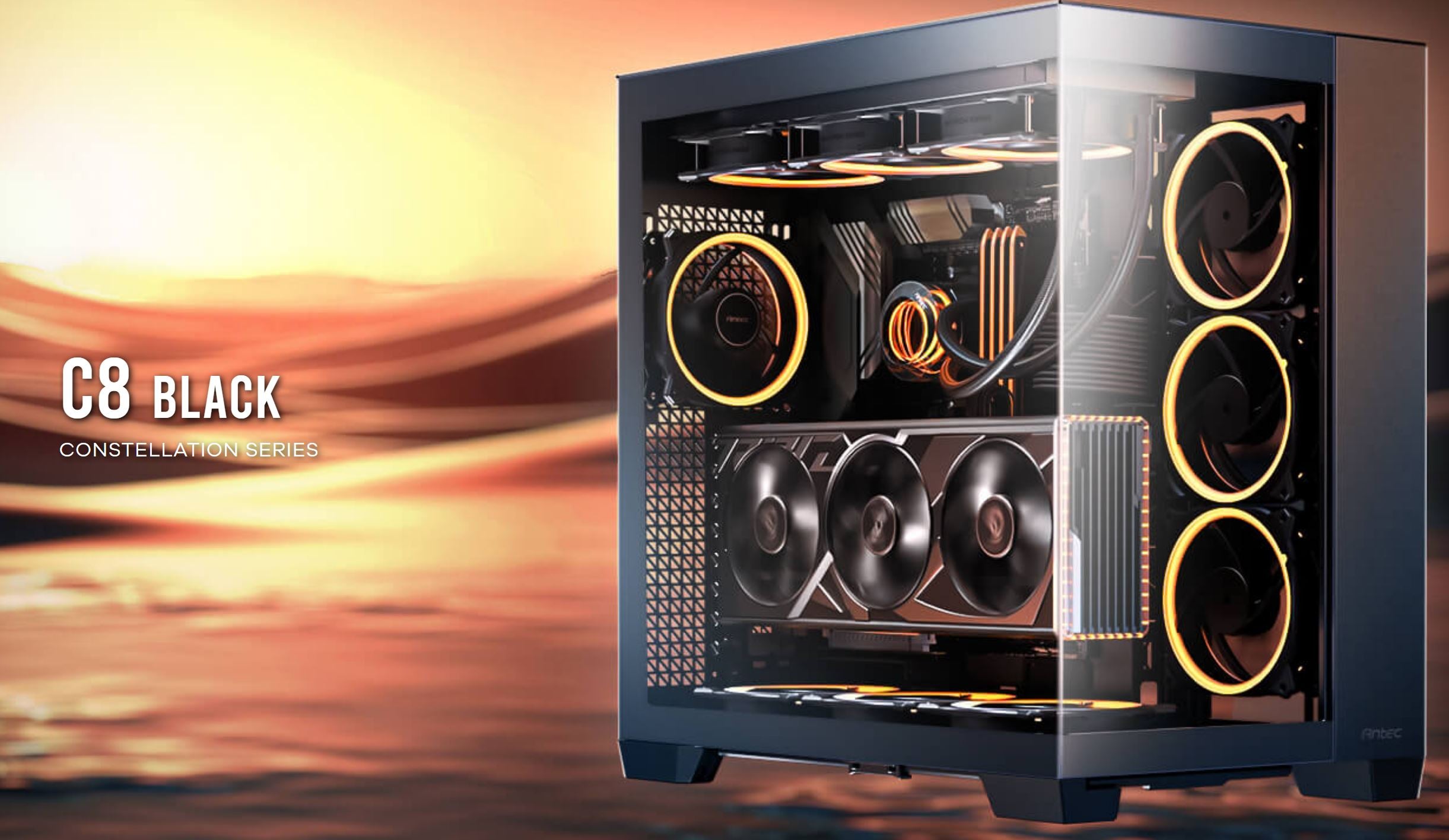 Full-View Gaming PC Case - Tempered Glass, Extreme Cooling, RTX 40 Ready