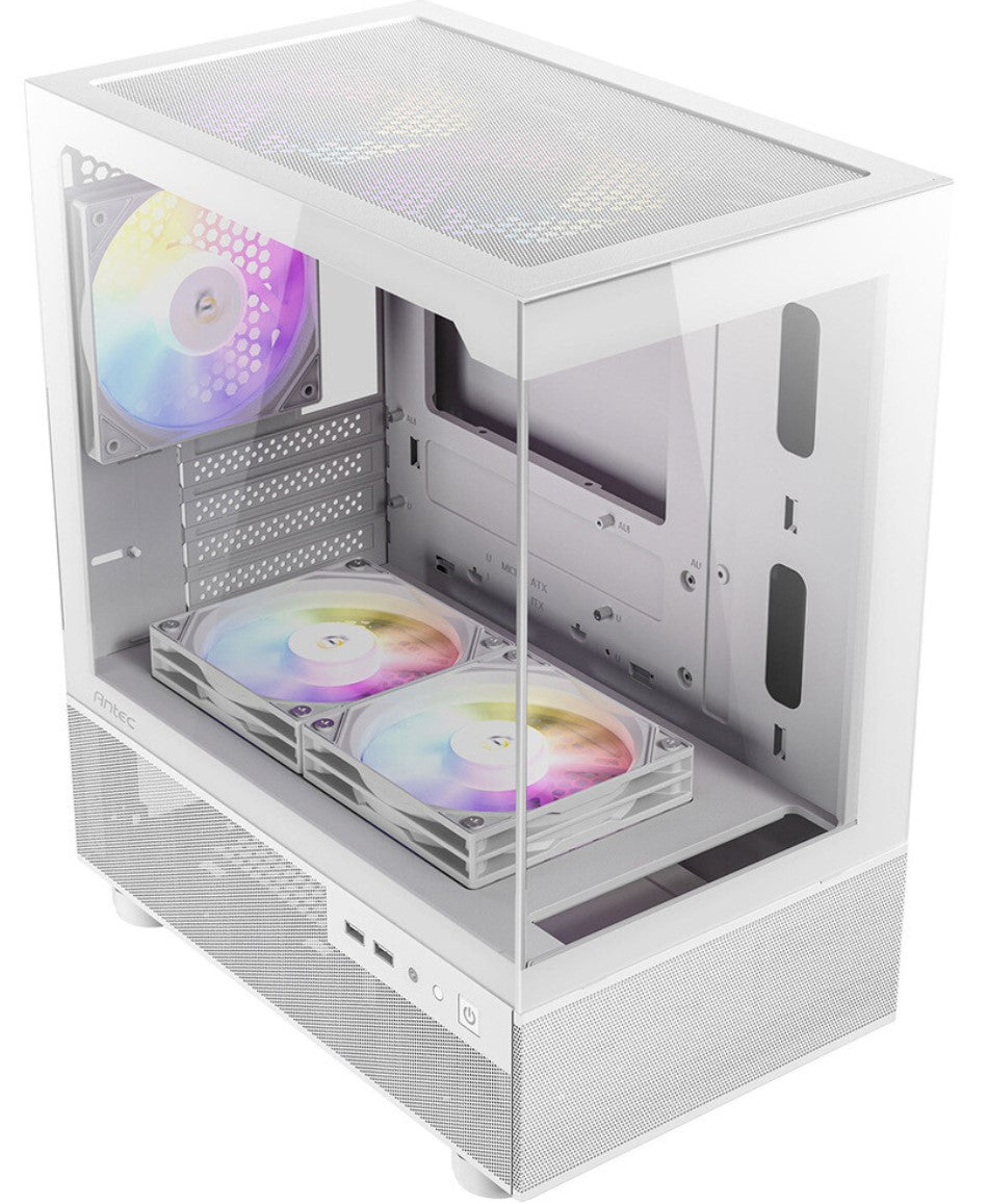 CX200M RGB ELITE Micro-ATX PC Case - 270° Panoramic Tempered Glass Antec