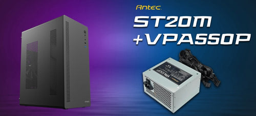 Antec ST20M Mid Tower PC Case with VPA550P 550W PSU - mATX/ITX 
