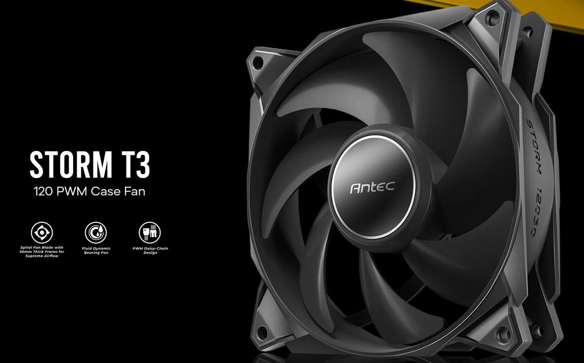 Storm 120 T3 120mm Case Fan - Quiet High Airflow PC Cooling Antec