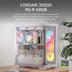 Corsair 3500X White ARGB Mid-Tower PC Case | Glass View & Cooling