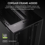 Corsair 4000D FRAME Black Mid-Tower PC Case - Modular ATX