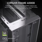 Corsair 4000D Frame White Mid-Tower ATX PC Case - Modular & Spacious
