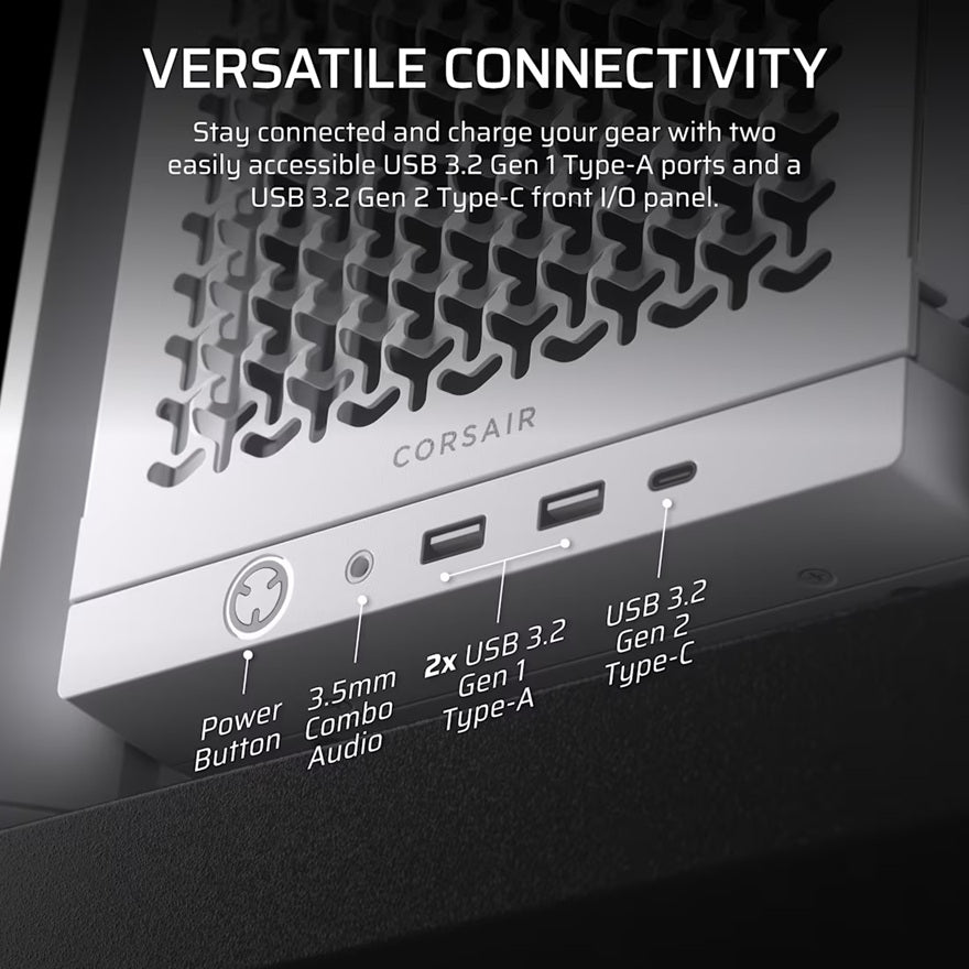 Corsair 4000D Frame White Mid-Tower ATX PC Case - Modular & Spacious