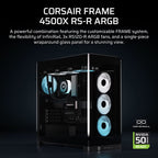 Corsair FRAME 4500X ARGB Mid-Tower PC Case - Panoramic Glass, Black