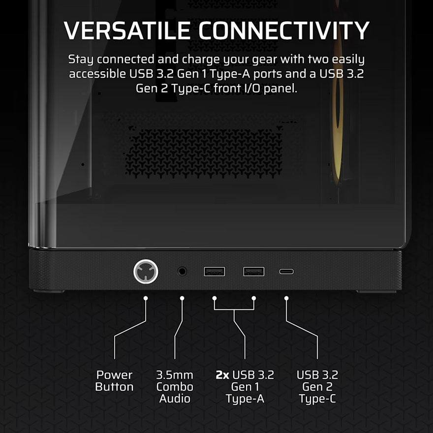 Corsair FRAME 4500X ARGB Mid-Tower PC Case - Panoramic Glass, Black