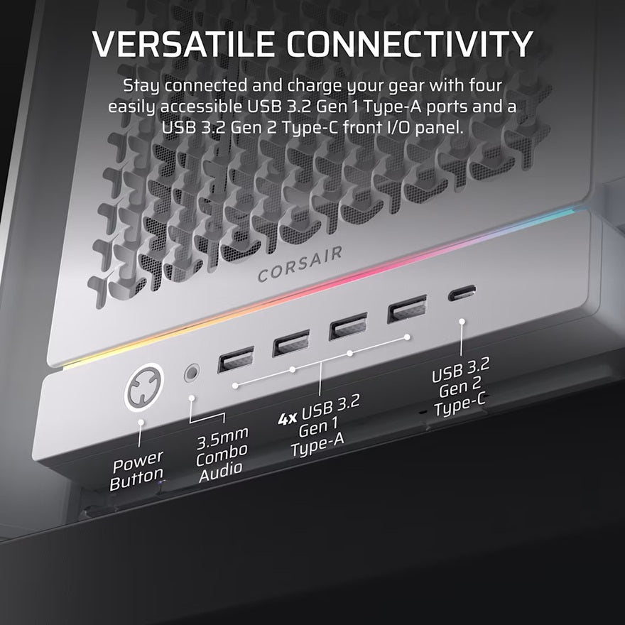 Corsair 5000D RS White High-Airflow Mid-Tower ATX PC Case