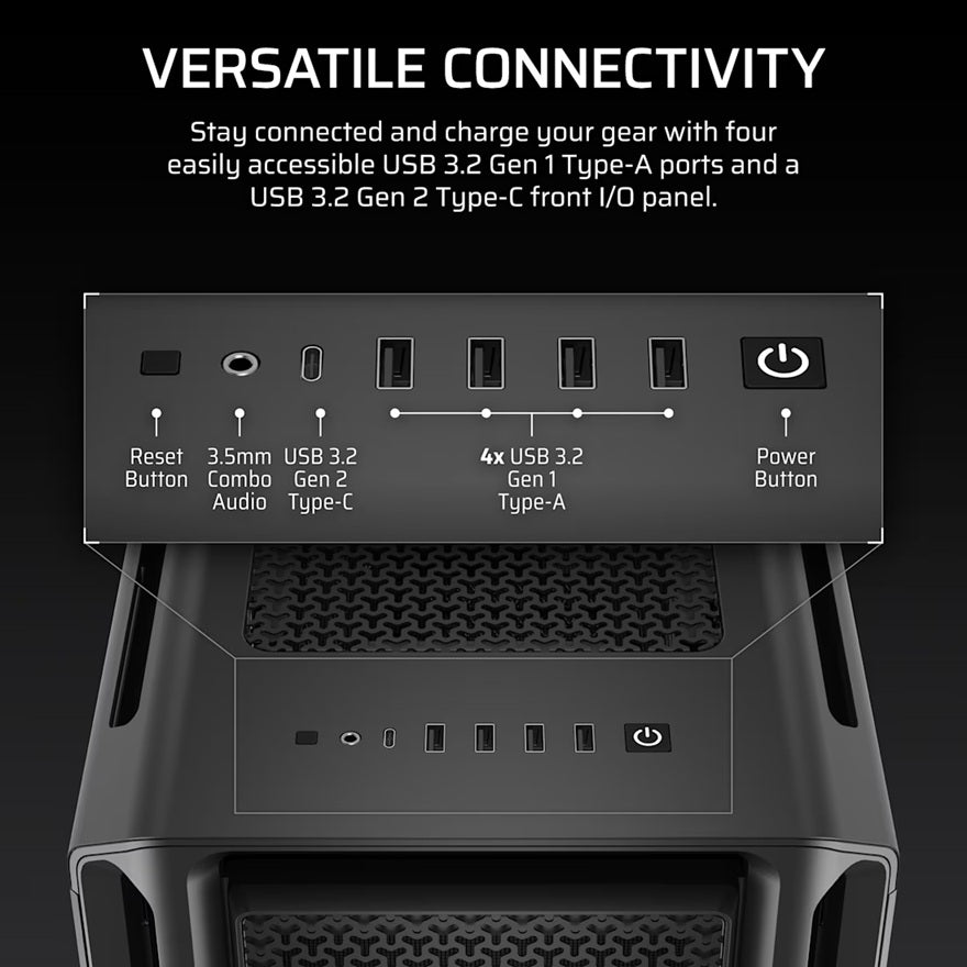 Corsair 5000T Black Mid-Tower PC Case - High Performance ATX Corsair