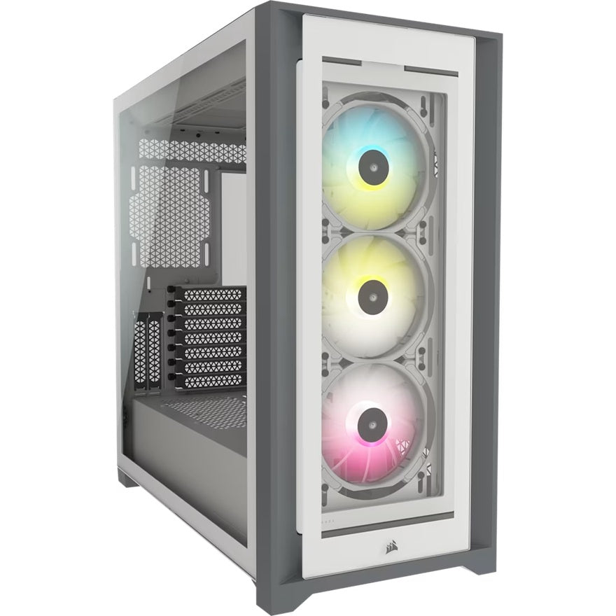 CORSAIR iCUE 5000X RGB White Mid-Tower PC Case - Tempered Glass