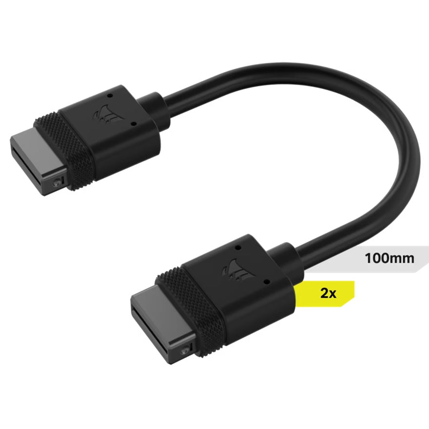 Corsair iCUE LINK Cable, 2x 100mm with Straight connectors, Black(LS) CL-9011121-WW - CL-9011121-WW