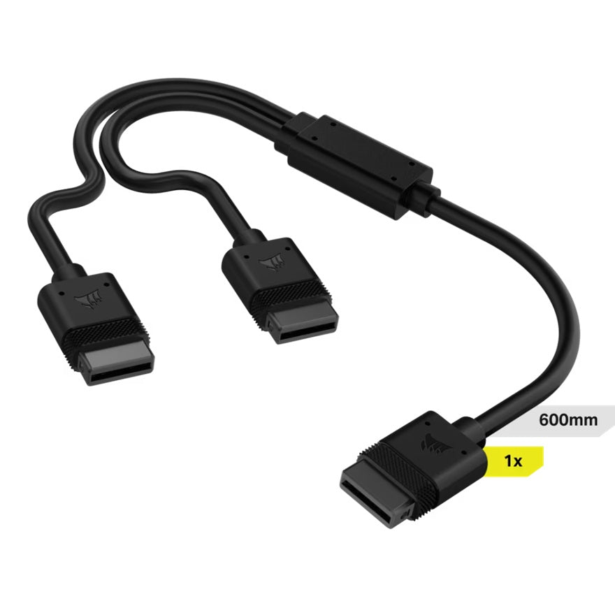 Corsair iCUE LINK Cable, 1x 600mm Y-Cable with Straight connectors, Black (LS) CL-9011124-WW - CL-9011124-WW