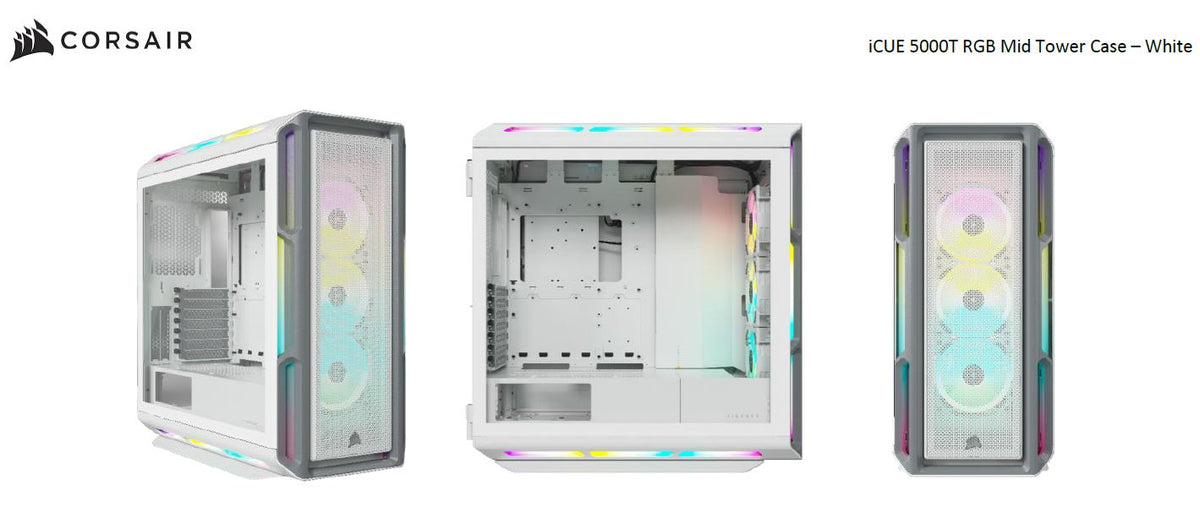 CORSAIR iCUE 5000T RGB Mid-Tower PC Case – Dazzling Lighting & Airflow Corsair