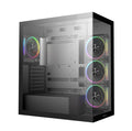 DeepCool CG580 4F v2 Panoramic ATX Mid-Tower Case, 4 x Pre Installed Fans Single Chamber, Support Up to 2x 360mm Radiators, Front 2x USB3.0