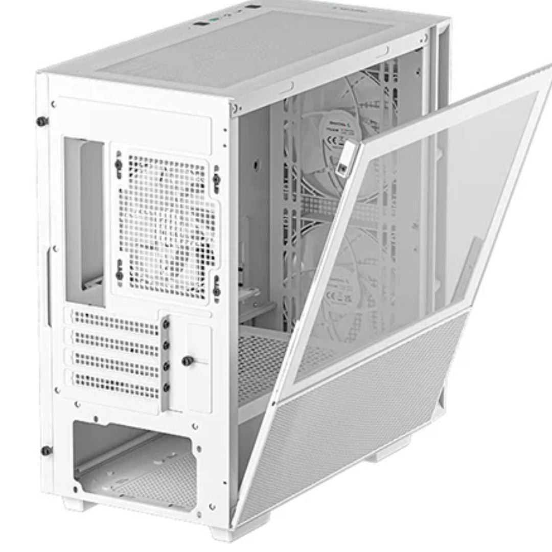 White M-ATX Gaming PC Case with ARGB & Tempered Glass