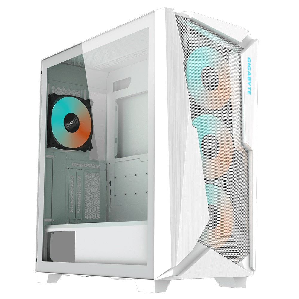 (LS) Gigabyte C301 RGB Tempered Glass E-ATX White Mid Tower Gaming Chassis 2x3.5' 2x2.5' 2xUSB3.0 De - GB-C301GW