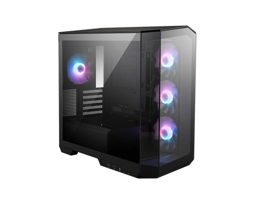 MSI MAG PANO M100R PZ Black Micro ATX Gaming PC Case with ARGB Fans MSI