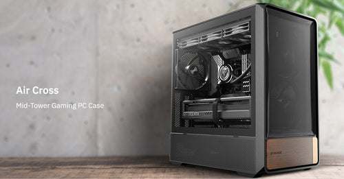 Air Cross Mid Tower Case: Optimal Airflow, BTF Support & Walnut Design OKINOS