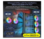 OKINOS MATX PC Case | 4 ARGB Fans, Tempered Glass, USB-C