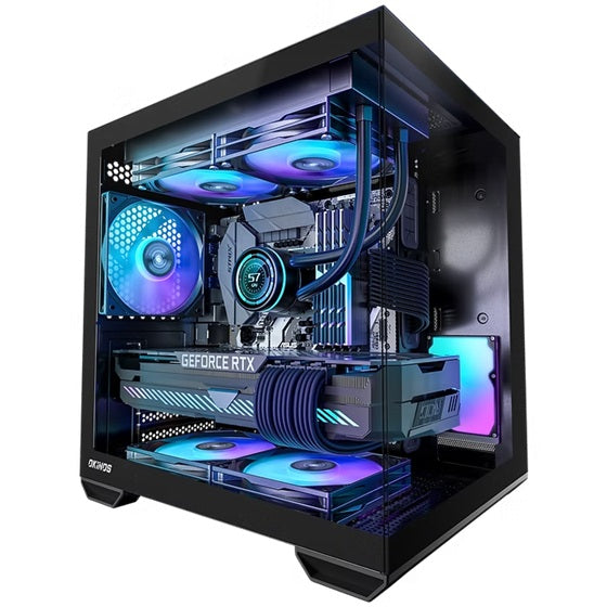 OKINOS Mirage 4 ARGB mATX PC Case - Panoramic Tempered Glass Mini Tower