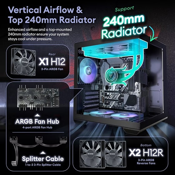 OKINOS Mirage 4 mATX ARGB Case - White Mini Tower