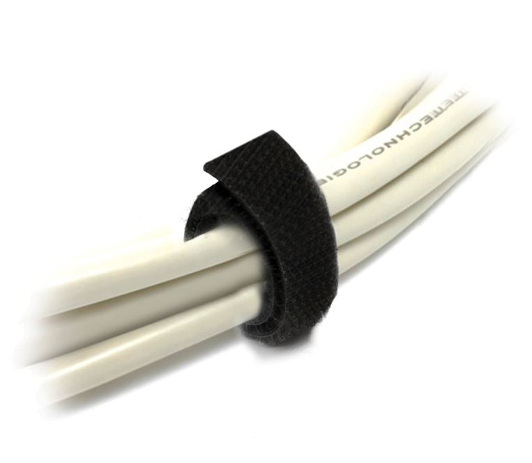8Ware 25m x 12mm Velcro Wide Cable Tie Hook & Loop Continuous One Sided Self Adhesive Fastener Stick - 8WD-VELCT-25M