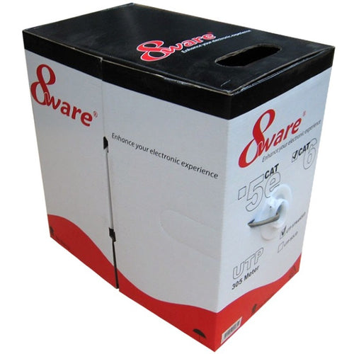 8ware CAT6 UTP Ethernet Cable 305m Roll - Grey White Solid Copper 8ware